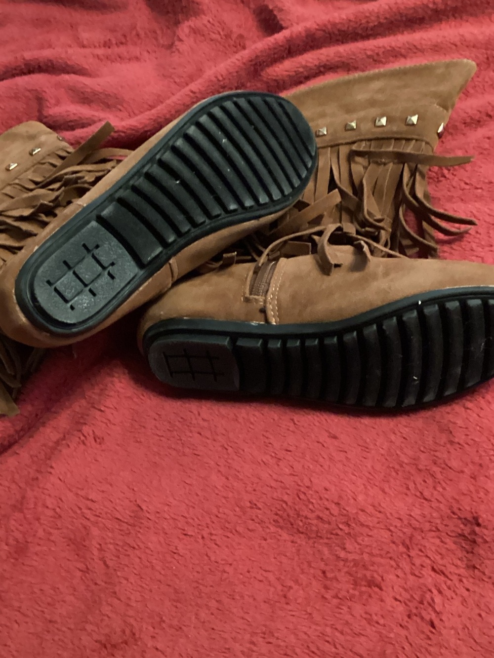 Girls Boots Fringed and Studded. Worn once. Size 1 - Picture 3 of 4